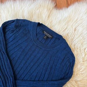 Banana Republic Merino Wool Royal Blue Ribbed Long Sleeve